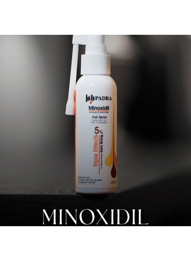 بادرا بخاخ بادرا مينوكسيديل 5% | تأثيرات ثلاثية | للرجال والنساء | قوة إضافية 60 مل - Image 5